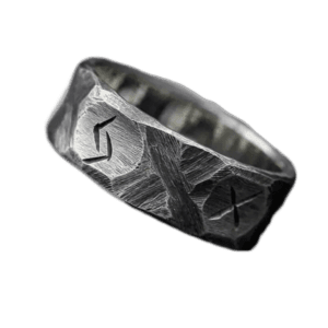 Bague Futhark: Qualité Supérieure En Acier Inoxydable - 54 Mm / Argent