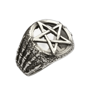 Bague Gothique Pentagramme En Acier Inoxydable: L’expression Ultime De Votre Côté Obscur - 54 Mm / Argent