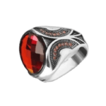 Bague Grosse Pierre Rouge: élégance Audacieuse