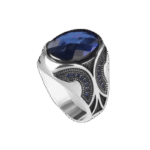 bague homme argent avec pierre bleue elegance raffinee 56 mm roas300 731 1