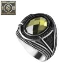bague homme argent pierre verte elegance naturelle et qualite superieure 56 mm roas300 512 2