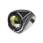 Bague Homme Argent Pierre Verte: élégance Naturelle Et Qualité Supérieure