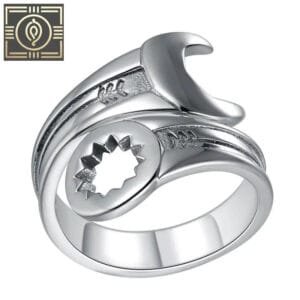 Bague Homme Argent Sterling En Forme De Clé Plate - Redimensionnable