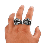 bague homme crane serpent en acier inoxydable roas250 746 1