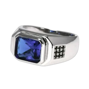 Bague Homme D’une élégance Rare Avec Zircon Cubique - 54.4 Mm