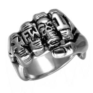bague homme en acier inoxydable tete de mort poing argent 54 4 mm roas250 775 1