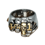 Bague Homme En Acier Inoxydable Tête De Mort Poing