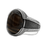 bague homme en argent avec agate noire cadeau parfait 54 4 mm roas400 662 1