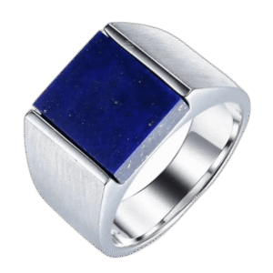 bague homme en argent massif avec lapis lazuli carree 55 mm roas300 404 2