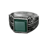 bague homme en argent sterling avec pierre carree dagate verte 54 4 mm vert roas300 179 1