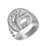 Bague Homme Fer à Cheval Elvis Presley: Style Iconique Et Qualité Supérieure - 54 Mm / Argent