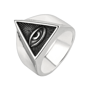 Bague Homme Illuminati En Acier Inoxydable - 54.4 Mm / Argent