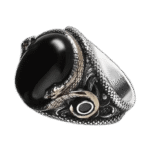 bague homme pierre noire serpent style audacieux et sophistique roas300 527 1