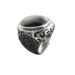 bague homme sertie dune pierre noire donyx redimensionnable roas400 602 1