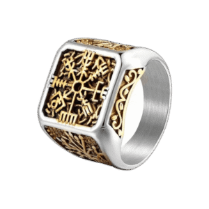 bague homme viking vegvisir symbole daventure et de courage 59 6 mm or roas200 574 1