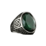 bague homme vintage en argent 925 avec pierre verte 58 mm roas300 303 1