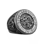 bague loup nordique en acier inoxydable 54 4 mm argent roas250 270 1