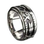 Bague Maçonnique Discrète En Acier Inoxydable - Argent / 54.4 Mm