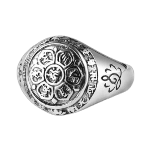 Bague Mantra Fleur De Lotus: Harmonisez Votre Style Avec élégance - 49.3 Mm