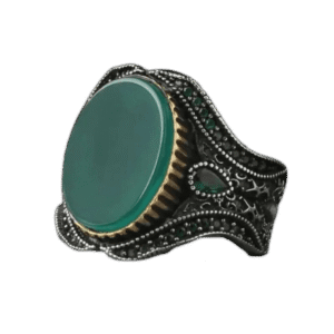 bague ovale argent agate verte elegance naturelle et originalite ravissante 56 mm 726 1