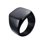 bague personnalisee en acier inoxydable avec gravure sur face carree noir 49 3 mm 258 1