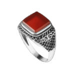bague pierre carree rouge style masculin unique 56 mm roas300 500 1