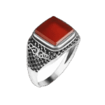 bague pierre carree rouge style masculin unique roas300 761 1