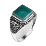 bague pierre verte carree de qualite superieure roas300 607 1
