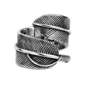 Bague Plume Ancienne: élégance Naturelle - 54.4 Mm