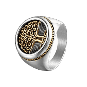 bague puissante dyggdrasil en acier inoxydable 59 6 mm argent roas200 738 1