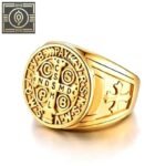 bague saint benoit en acier inoxydable valeurs religieuses or roas200 980 1