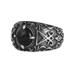 bague sceau de satan en acier inoxydable 54 mm argent roas250 174 1