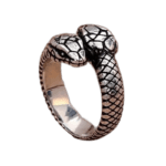 Bague Serpent Double: élégance Et Mystère - Argent / Redimensionnable