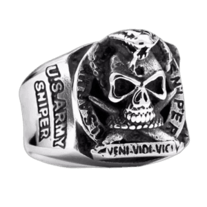 Bague Sniper Army En Acier Inoxydable: Exprimez Votre Bravoure! - 54 Mm