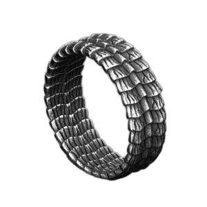 Bague Style écaille De Dragon En Acier Inoxydable 1 Bague Style écaille De Dragon En Acier Inoxydable - 54 Mm