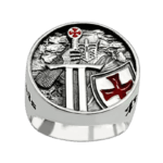 Bague Templier En Acier Inoxydable: Révélez La Puissance Masculine Du Guerrier - 54.4 Mm
