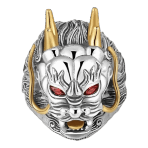 bague tete de demon japonais en argent massif affirmez votre style redimensionnable 615 1