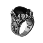 bague tete de lion en onyx noir elegance et puissance 56 mm roas300 687 1
