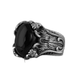 bague tete de lion en onyx noir elegance et puissance roas300 201 1