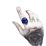 bague tete de mort bleue en acier inoxydable roas200 233 1