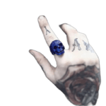 Bague Tête De Mort Bleue En Acier Inoxydable