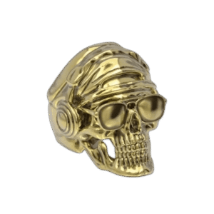 bague tete de mort casque en or jaune luxe et original 47 mm 10k 290 1