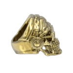 bague tete de mort casque en or jaune luxe et original 646 1