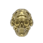 bague tete de mort casque en or jaune luxe et original 909 1