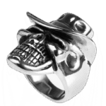 bague tete de mort chapeau en acier inoxydable pour votre cote rebelle roas250 446 1