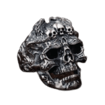 bague tete de mort en argent pour hommes au style punk rock redimensionnable roas400 727 1