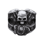 bague tete de mort motard en acier inoxydable modele 1 54 mm roas200 934 1