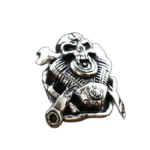 Bague Tête De Mort Motard En Acier Inoxydable - Modèle 3 / 54 Mm