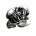Bague Tête De Mort Motard En Acier Inoxydable - Modèle 5 / 54 Mm