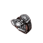 Bague Tête De Mort Motard En Acier Inoxydable